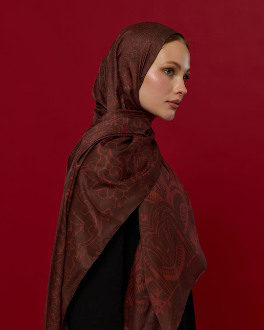 Kestane Kabuğu & Tuzlu Karamel Harem Rüyası Desen Şal - 13