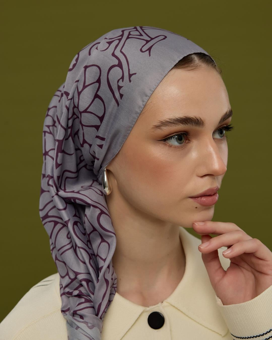 S-HAREM-02 Leylak & Erguvani Harem Rüyası Desen Şal