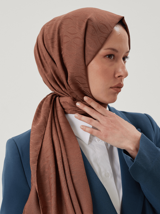 Mocha Shine Desen Jakar Şal