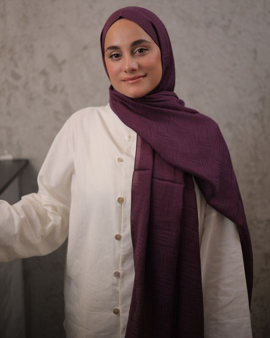 Mürdüm Imannoor Ritim Desen Pamuk Jakar Şal