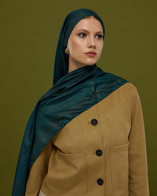 SV-HURREM-64 Petrol & Kakao Hürrem Desen Şal