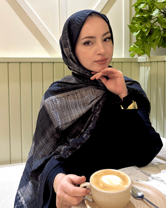 Siyah Gölge Desenli Müslin Şal