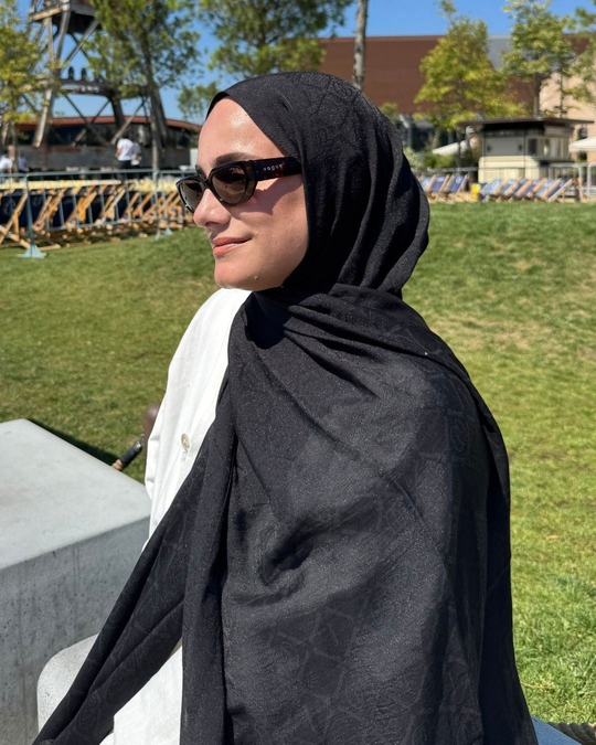 Siyah Imannoor Matris Desen Pamuk Jakar Şal