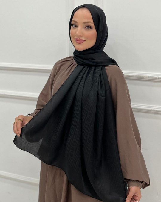 Siyah Imannoor Serena Desen Pamuk Jakar Şal