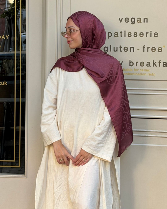 Soft Pembe Imannoor Armoni Desen Pamuk Jakar Şal