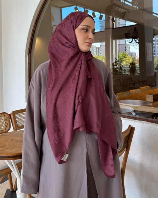 Soft Pembe Imannoor Küçük Dama Desen Pamuk Jakar Şal