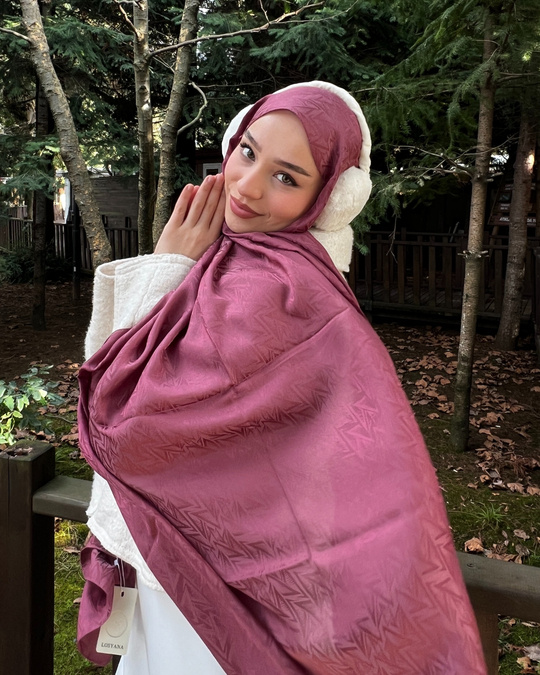 Soft Pembe Triya Desen Jakar Şal