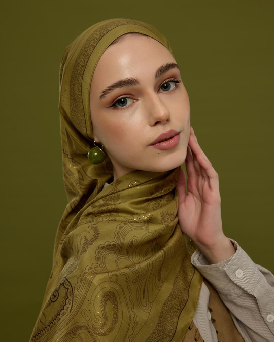 SV-HURREM-42 Susam Işıltısı & Kavrulmuş Kahve Hürrem Desen  Şal