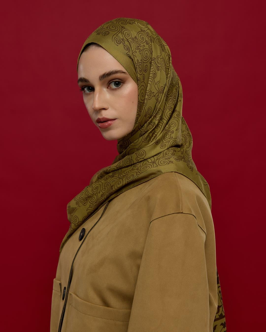 S-SARAYLI-42 Susam Işıltısı & Kavrulmuş Kahve Saraylı Desen Şal