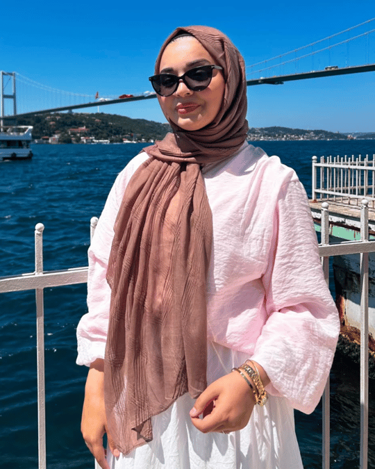 Tozlu Kahve Terra Müslin Şal