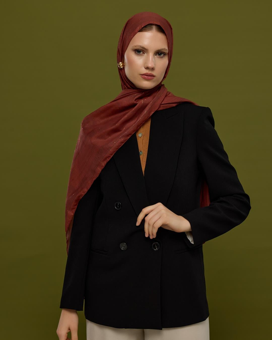 SV-HURREM-14 Tuzlu Karamel & Kestane Kabuğu Hürrem Desen Şal