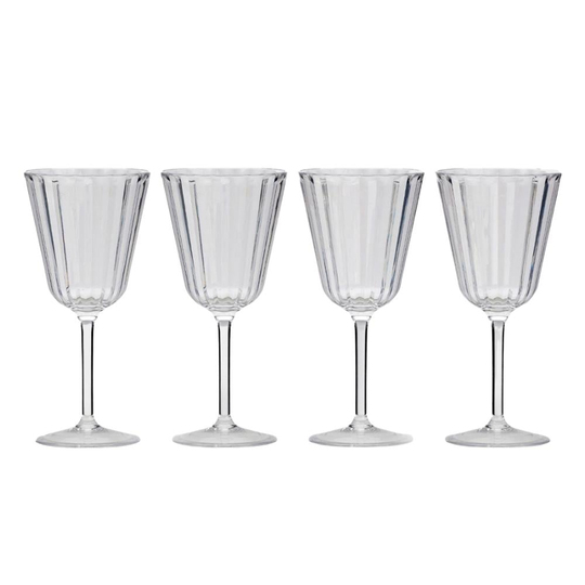 Flamefield Crystal Line Akrilik Dörtlü Kadeh Seti