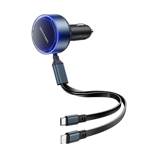 Vention 30W 3 Portlu Hızlı Araç Sarj Adaptörü FFO Siyah