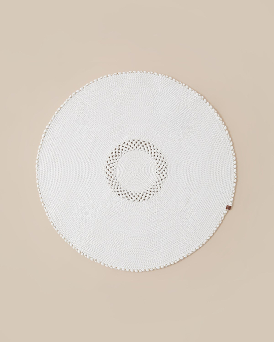 Albus Dekoratif Jüt Kilim 100 cm Beyaz