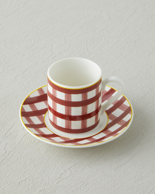 Almeda New Bone China 4 Parça 2 Kişilik Kahve Fincan Takımı 80 ml Bordo