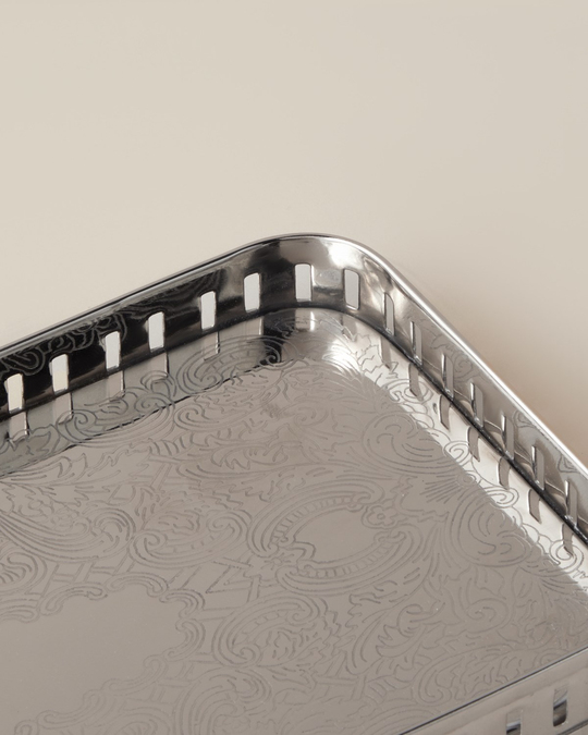 Anabel Metal Dekoratif Tepsi 15x4 Cm Gümüş