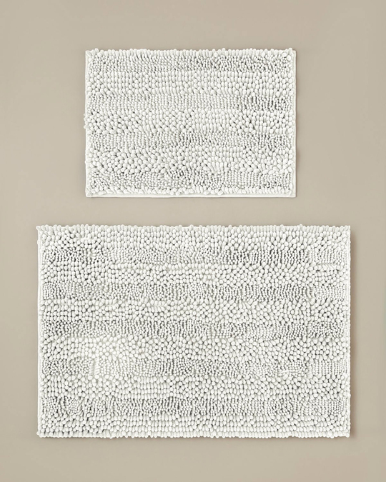 Big and Tiny Kaydırmaz Taban Banyo Paspası Seti 60x90 + 40x60 cm Beyaz