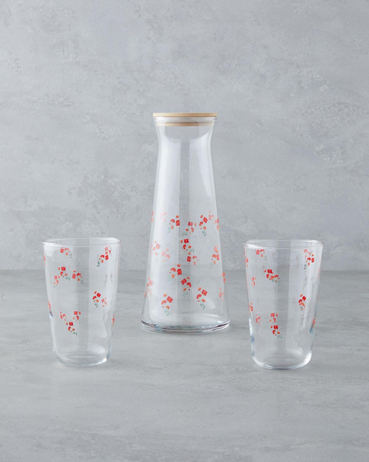 Bloom Cam 3 Parça Su Takımı 1150 Ml + 400 Ml Kırmızı