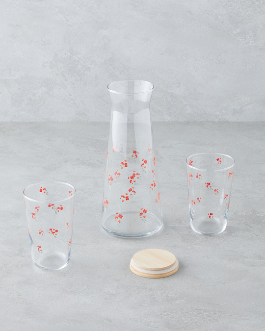 Bloom Cam 3 Parça Su Takımı 1150 Ml + 400 Ml Kırmızı