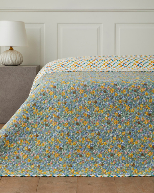 Bloom Rhombus  Tek Kişilik Çok Amaçlı Örtü 160x220 cm Yeşil