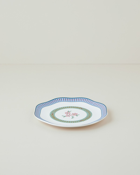 Botanical Romance New Bone Pasta Tabağı 20 cm Mavi - Yeşil