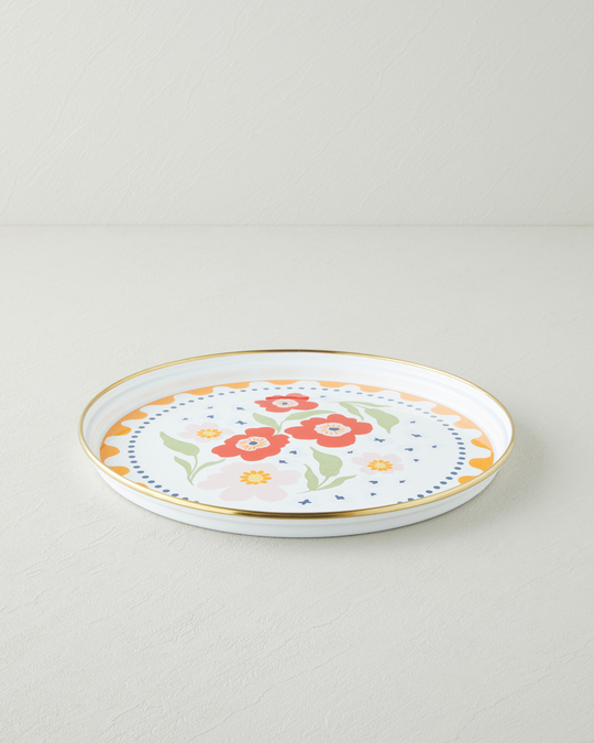 Bright Bloom Emaye Tepsi 31 cm Renkli