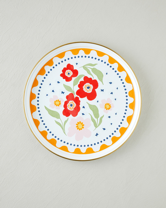 Bright Bloom Emaye Tepsi 31 cm Renkli