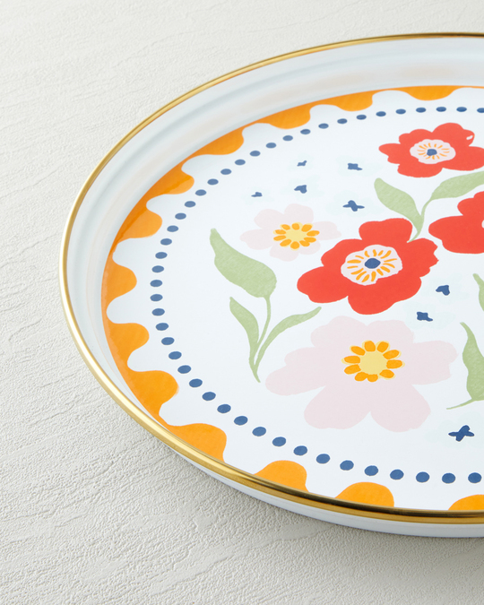 Bright Bloom Emaye Tepsi 31 cm Renkli