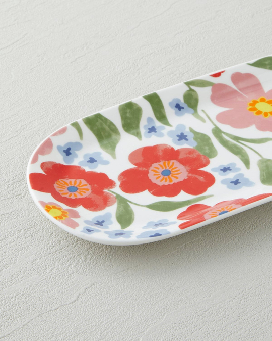 Bright Bloom New Bone China Kayık Tabak 25x11 cm Renkli