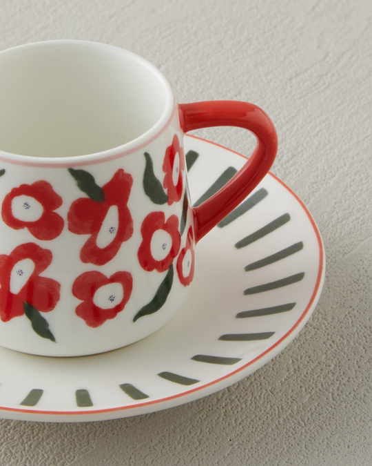 Bright Match New Bone China 4 Parça 2 Kişilik Kahve Fincan Takımı 90 ml Renkli