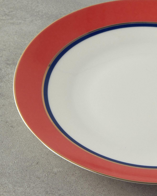 Carny Bone Porselen Servis Tabağı 25 cm Turuncu
