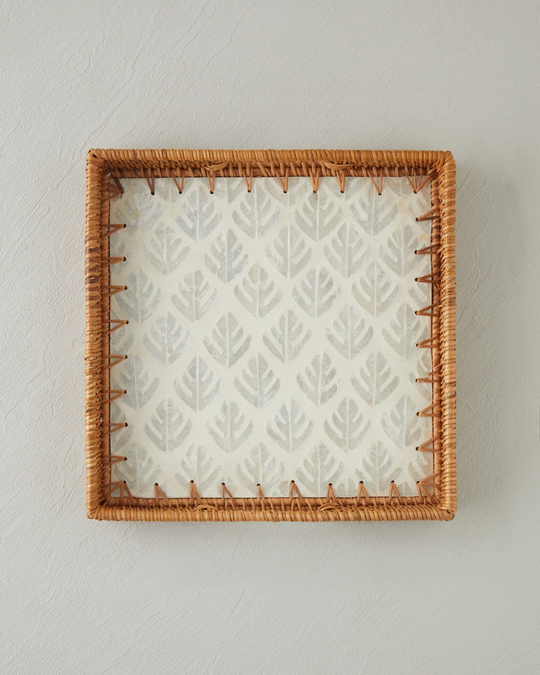 Celestine Rattan Tepsi 30x30 cm Kahverengi