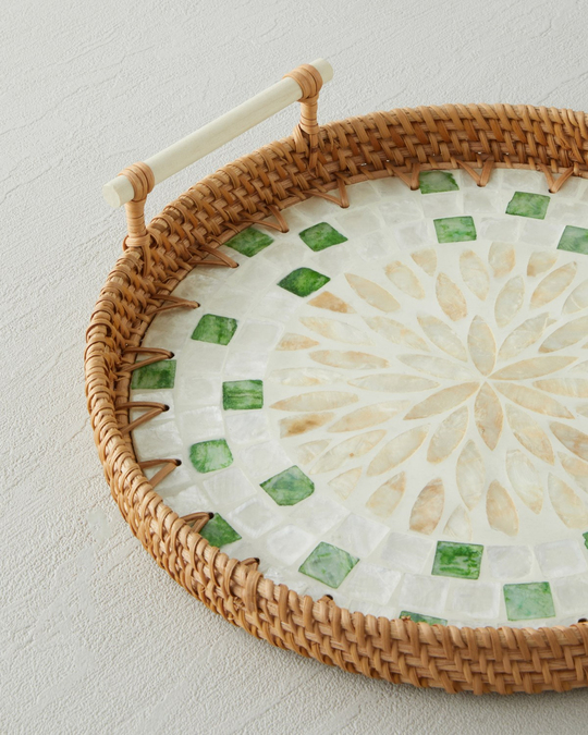 Celina Rattan Tepsi 28 cm Kahverengi
