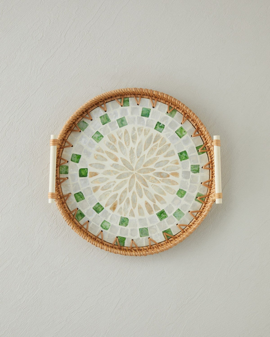 Celina Rattan Tepsi 28 cm Kahverengi