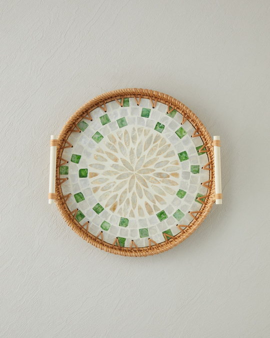 Celina Rattan Tepsi 28 cm Kahverengi