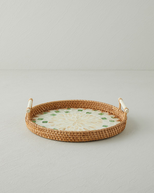 Celina Rattan Tepsi 28 cm Kahverengi