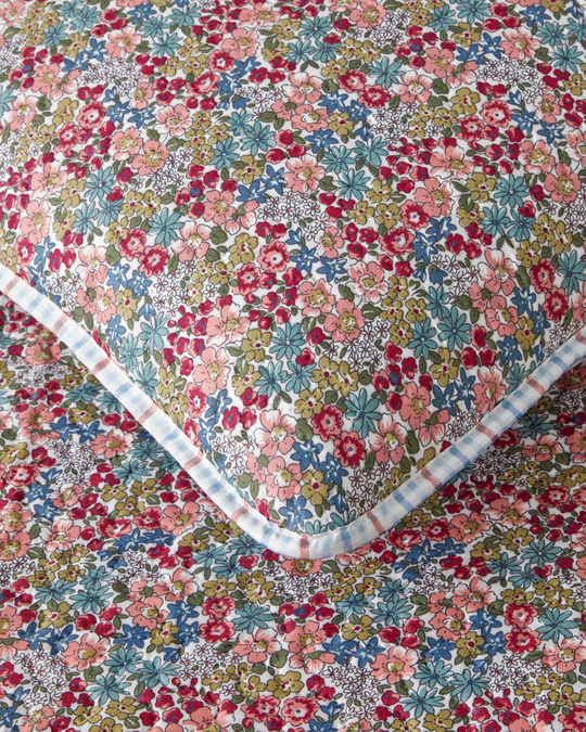 Cherry Plaid Tek Kişilik Yatak Örtüsü Takımı 160x220 cm Fuşya