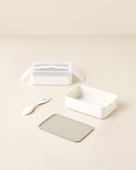 Collotte Plastik 4 Parça Lunch Box Saklama Kabı 10,5x17 cm Krem