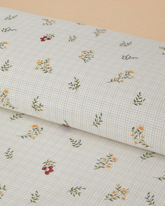Delicate Spring Kolay Ütülenir Tek Kişilik Çarşaflı Nevresim Takımı 160x220 cm Yeşil – Kırmızı
