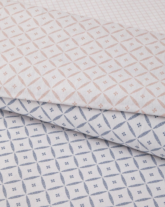 Diamond Bloom Kolay Ütülenir Tek Kişilik Nevresim Takımı 160x220 cm Mavi - Pembe