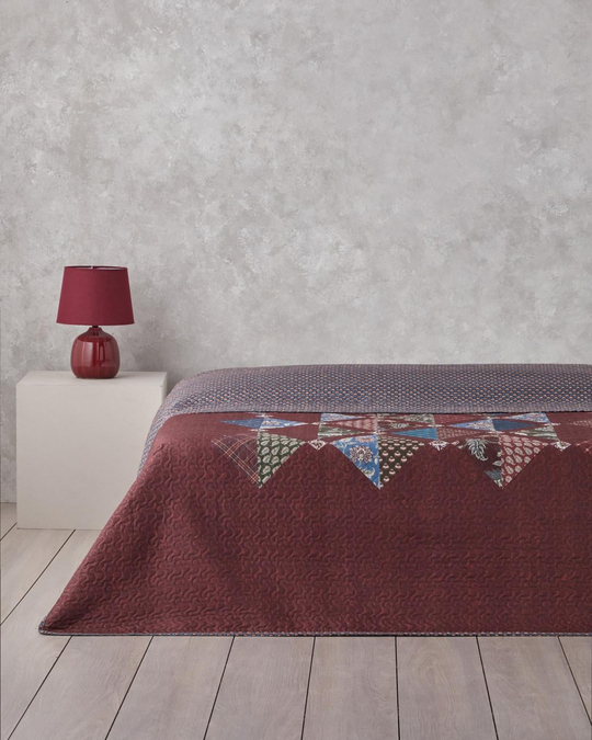 Diamond Clam Tek Kişilik Çok Amaçlı Örtü 160x220 cm Bordo