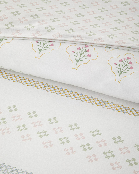 Etamine Blooms Pamuklu Tek Kişilik Nevresim Seti 160x220 cm Pembe
