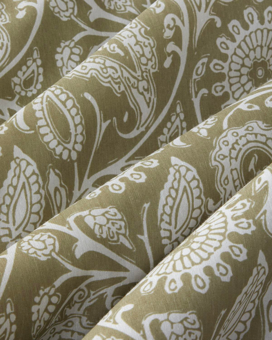 Ethnic Charm Kolay Ütülenir Çift Kişilik Çarşaflı Nevresim Takımı 200x220 cm Yağ Yeşili