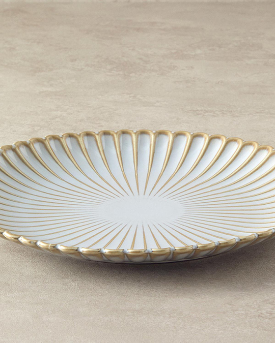 Fiore New Bone China Servis Tabağı 26 cm Gri