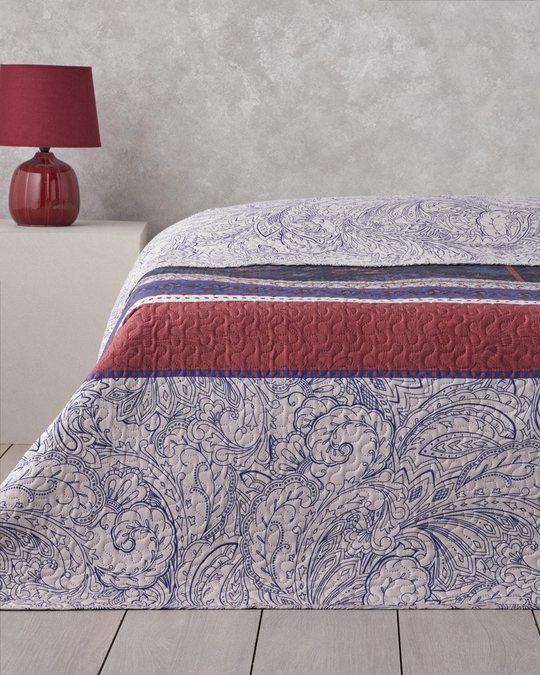 Flora Drape Çift Kişilik Çok Amaçlı Örtü 200x220 cm Mavi