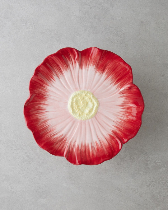 Flowerella Dolomite Kek Standı 26 cm Kırmızı-Pembe