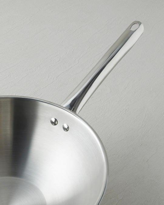 Glow Çelik Wok Tava 28 cm Silver