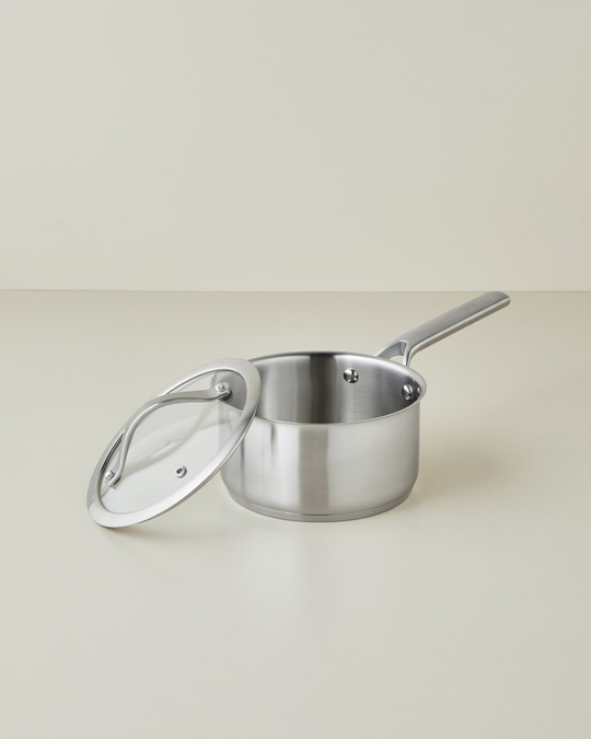 Hecha Paslanmaz Çelik Kapaklı Sos Tenceresı 18x9 cm Silver