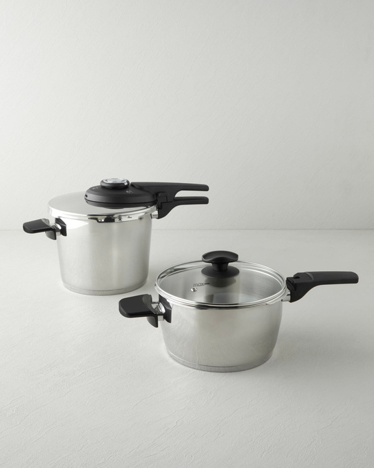 HyperChef Paslanmaz Çelik Düdüklü Tencere Seti 4 + 6 L Siyah