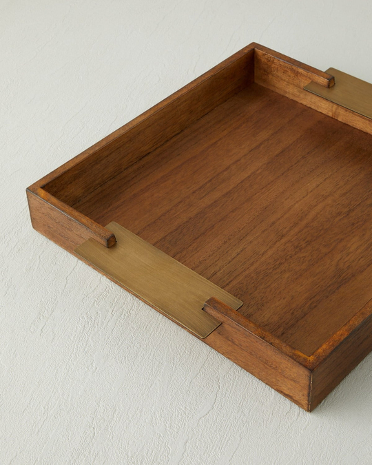 Krina Mdf Dekoratif Tepsi 34x5 cm Kahverengi